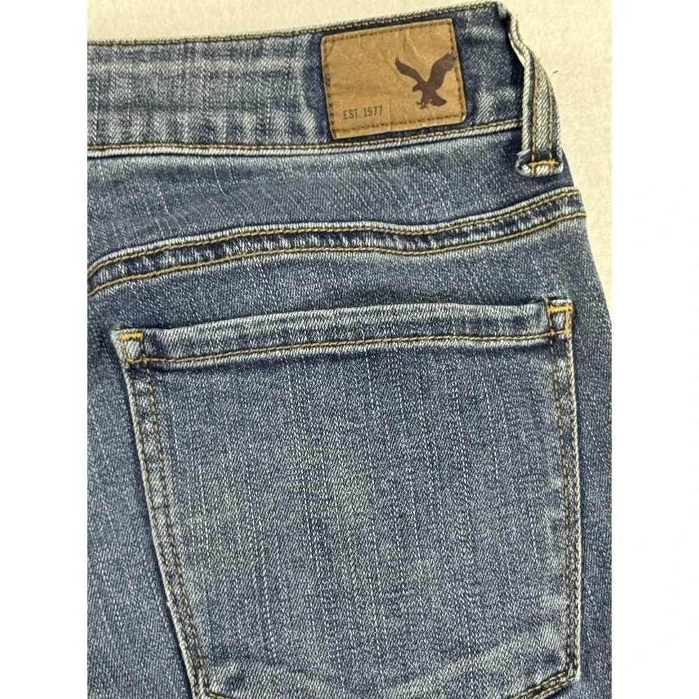 American Eagle Jegging Ankle Jeans Women's Size 2 Super Stretch Moto Zipper - Picture 8 of 14
